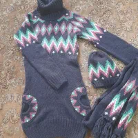 تونیک بافت با شال کلاه با طرح جدید|لباس|اردبیل, |دیوار