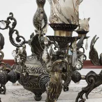 لوستر شش شاخه مدل فرشته رنگ آنتیک