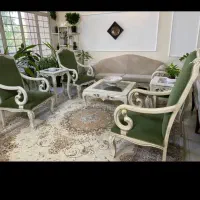 یک دست مبل هفت نفره با گنجه ومیز جلو مبلی|مبلمان خانگی و میز عسلی|شاندیز, |دیوار