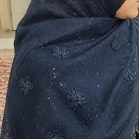 روسری حریر ابریشم گل برجسته خامه دوزی نگین دار