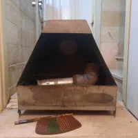 باربیکیو و کباب پز زغالی به‌همراه هود و هواکش