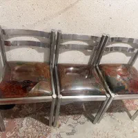 میز و صندلی بدنه استیل ۶نفره