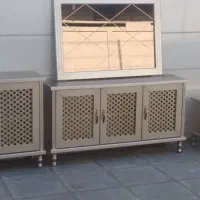 آینه و کنسول حصیری|بوفه، ویترین، کنسول|اسلامشهر, ده عباس|دیوار