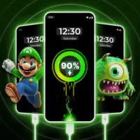 کابل سیم شارژر ثانیه شمار،۲سرتایپ سی،میکرو،هندزفری