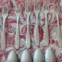 قاشق چنگال عتیقه مال زمان قاجار نقره  ای|کلکسیون اشیاء عتیقه|ارومیه, |دیوار