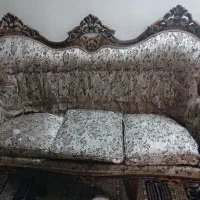 مبل 9 نفره چوب گردو قدیمی|حراج|مشهد, کوه سنگی|دیوار