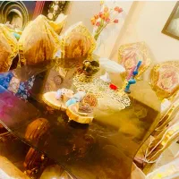 مبلمان سلطنتی ۹ نفره ورق طلا با نهارخوری ۸ نفره