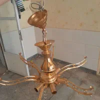 دو عدد لوستر برنجی آب طلا