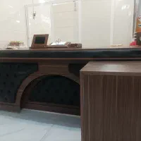 میز ریاست ام دی آف با روکش و قطعات چرم|مبلمان اداری|شهرکرد, |دیوار
