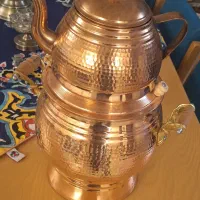 سماور و قوری رو گازی مسی چکشی زنجان|سماور، چای‌ساز، قهوه‌ساز|شیراز, شهرک گلستان|دیوار