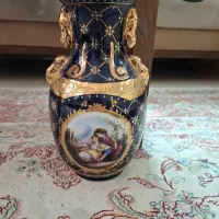 گلدان و گلاب پاش و قندان سرمه ای