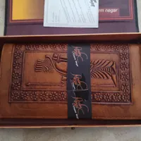 کیف پول کتی مردانه تمام چرم نگار طرح میلنگ هخامنشی