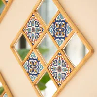 استند زیبای گلدان چوبی طرح باران با ست قاب آینه|گل و گیاه طبیعی|مشهد, شهید هاشمی نژاد|دیوار