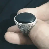 انگشتر نقره عقیق سیاه