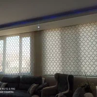 پرده زبرا دومکانیزه حریر گل برجسته پرده  آشپزخانه|پرده، رانر، رومیزی|ری, سرتخت|دیوار