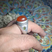 انگشتر دستساز عقیق سرخ یمنی