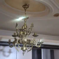 لوستر برنجی ۳ شاخه دوقلو