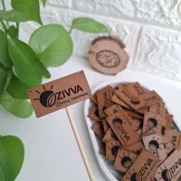 حک و برش اتیکت چرمی با متن دلخواه