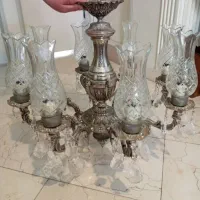 لوستر برنز سیاه قلم با لاله های کریستال|لوستر و چراغ آویز|تهران, جنت‌آباد جنوبی|دیوار
