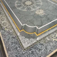 ۴تخته فرش ۱۲متری تمام نخ  رنگ نقره ای دودی|فرش|خرم‌آباد, |دیوار