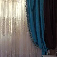 والان پرده آبی قهوه ای