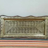 سینی یا رولت خوری برنجی قدیمی 50 سانتی پایه دار