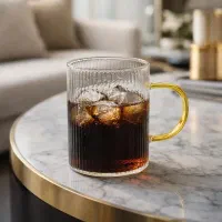 نیم لیوان پیرکس دسته طلایی