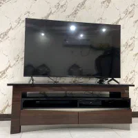 میزتلویزیون منحنی شیشه و چوب|میز تلویزیون|اهواز, رسالت|دیوار