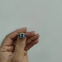 انگشتر نقره رکاب مانی ده جواهر زمرد یاقوت کبود|جواهرات|پاکدشت, پاکدشت (مامازند)|دیوار