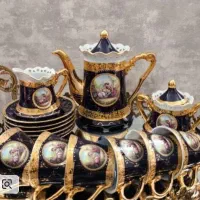سرویس چایخوری طلاکوب ۱۷ پارچه
