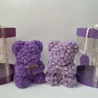 کادو بوکت خرس دسته گل رز باکس پینترسی