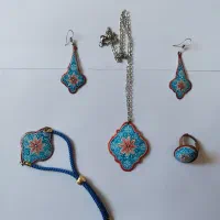 نیم ست مس و میناکاری