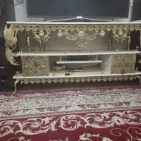 فروشی میز تلوزیون برنزی طرح طاووس و فرشته