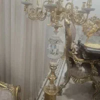 شمعدان چراغ کلکسیونی آبکاری طلا دست ساز