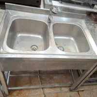 سینک استیل دو لگن صنعتی