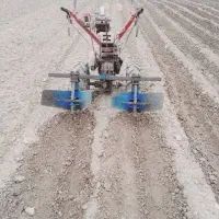 کار کردن با تیلر خاک دادن سیب زمینی