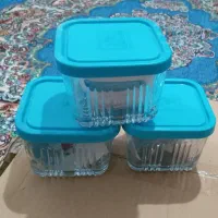 ظرف شیشه ای درب دار|ظروف نگهدارنده، پلاستیکی، یک‌بارمصرف|قم, علی آباد سعدگان|دیوار