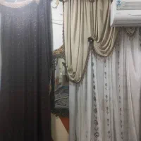 پرده ۴ متر کرم قهوه ای