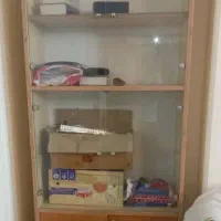 کتابخانه چوبی ویترین دار