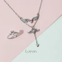 ست گردنبند متحرک انگشتر زیبا بال فرشته