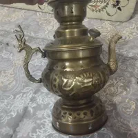 سماور زغالی برنجی|کلکسیون اشیاء عتیقه|قروه, |دیوار