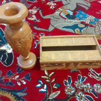 گلدان چوبی و جای دستمال کاغذی چوبی...تزئینی.تزیینی|صنایع دستی و سایر لوازم تزئینی|خاوران, |دیوار