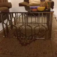 میز مربعی پایه استیل