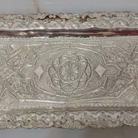 سینی رولت خوری قلم گل و مرغ نقره نما