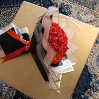 دسته گل روبانی ،باکس گل،باکس پول|گل مصنوعی|خرمآباد, |دیوار