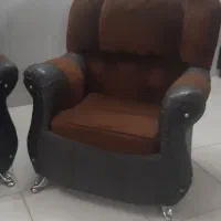 مبل چرم ومخمل ۴ نفره