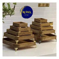 سینی چوبی پایه دار چوب دوبل