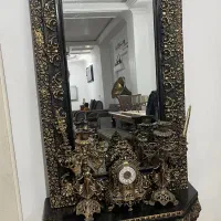 ست کامل کنسول، آینه و شمعدان و ساعت در حد نو|بوفه، ویترین، کنسول|بابل, |دیوار