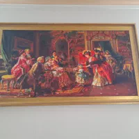 تابلو نقاشی چاپ هنری با قاب کلاسیک + جاکفشی