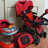 فروش ست کالسکه و روروئک و کیف در حد نو|کالسکه و لوازم جانبی|اسکو, |دیوار